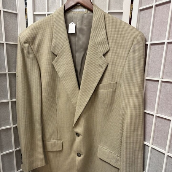 Bill Robin Son,Men’s,Dress Jacket,Beige,Sz L,Buttons,Pockets,Made in France.! - Picture 2 of 12